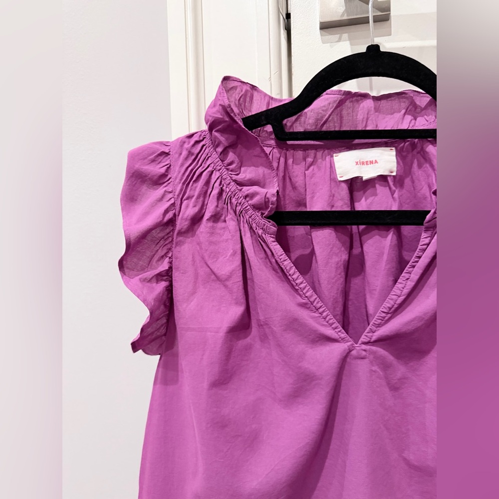 XiRENA Fuchsia Ruffle Blouse - Picture 6 of 15